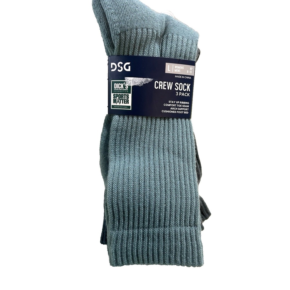 DSG Crew Solid 3 Pack Men's 8-13/Women's 10+ Socks (SC2)